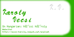 karoly vecsi business card